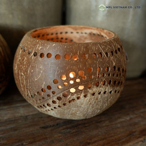 Customized Modern Eco-Friendly Coconut <b>Shell</b> Tea <b>Light</b> Candle Holder Sustainable Feature Home Decor Bowls Colorful Custom Logo - Product Image 2