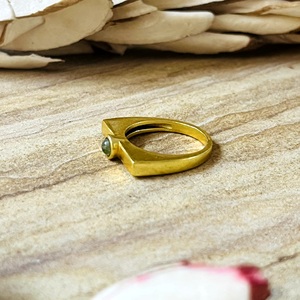 Hot Design Minimalist Peridot <b>Ring</b> Boho Brass <b>Rings</b> for Women 18k Gold Plated Bar Minimal <b>Dainty</b> Jewelry for Wholesale/OEM/ODM - Product Image 4