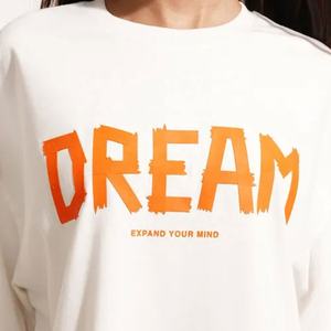 Precio bajo, último diseño, 100% camisetas de algodón para mujer, camiseta informal de manga corta con estampado de alta calidad de gran tamaño de 210gsm para mujer - Product Image 3