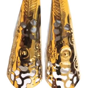 Pendientes indios chapados en oro, joyería en línea, venta al por mayor - Product Image 1