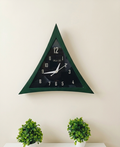 Handmade Modern Style Wooden <b>Wall</b> <b>Clock</b> Triangle Shape Antique Styled Home & Office Studio Decoration for Living Room - Product Image 6