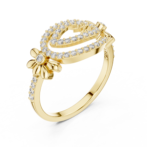 LUXE SPIRAL PETAL LAB GROWN DIAMOND <b>RING</b> <b>SET</b> 18KT YELLOW GOLD RHODIUM PLATED MINIMALIST <b>WOMEN</b> ENGAGEMENT WEDDING PARTY DAILY USE - Product Image 4
