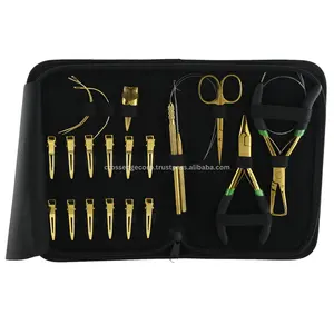 Professional Hair Extension Tools kit Includes Hair Parting Finger also Microbeads Remover and Crimping Plier Sectioning Clips