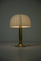 Lampe de table en fer forgé de style moderne du milieu du siècle, avec abat-jour en tissu côtelé, design rond, pour salon, décoration intérieure, Diwali