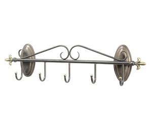 Vintage Metal <b>Wall</b> <b>Hook</b> With Ceramic Eye And Flower Design For Clothing Storage - Product Image 4