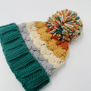 Wholesale Custom 100% Cotton Winter Knitted Beanie <b>Hats</b> with 3D Embroidery Bows Plaid Design - Product Image 5