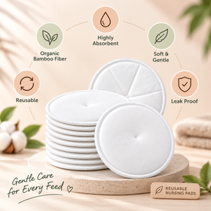 Almohadillas de Lactancia de Fibra de Bambú Orgánica |   Almohadillas de Lactancia Reutilizables y Lavables |   Almohadillas Absorbentes Suaves a Prueba de Fugas para Madres Primerizas - Product Image 4