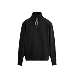 Men's Women's Oversized Half Zip Sweatshirt <b>Mock</b> <b>Neck</b> Cotton Plain Custom Streetwear <b>Top</b> - Product Image 1