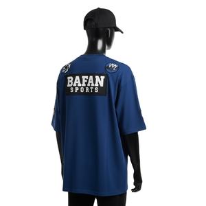 T-shirt homme surdimensionné en jersey de polyester, uni, avec logo brodé personnalisé, 100% coton, coupe ample, imprimé. - Product Image 5