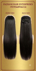 Extensions de cheveux à clips blond cendré balayage, cheveux humains lisses, 1 pièce - Product Image 4