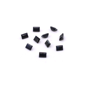 Saphirs noirs naturels non traités, taille baguette calibrée 3x4mm, pierres précieuses de saphir noir naturel facettées pour la création de bijoux - Product Image 2