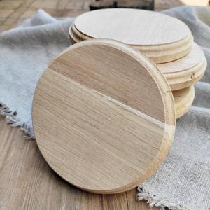 Wooden <b>Coaster</b> Set Solid Wood Handmade <b>Drink</b> <b>Coasters</b> Natural Rustic Table Decor for Coffee Tea - Product Image 6