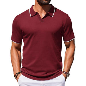 Nouveau Polo en Soie Glacée pour Homme, T-shirt à Revers à Manches Courtes Tendance, Polo Décontracté Contrastant Polyvalent - Product Image 1