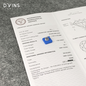 Diamant de laboratoire D'vins Jewels, taille brillant ronde, couleur D, 1,5 carat, pour la fabrication de bijoux, HPHT CVD, bon prix - Product Image 3