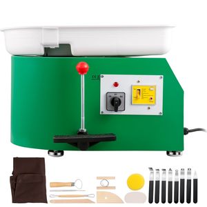 Máquina de Torno de Cerámica Eléctrica de 350W y 28cm con Bandeja para Herramientas de Arcilla DIY, Patas Ajustables y Pedal de Palanca para Cerámica y Esmaltado - Product Image 1