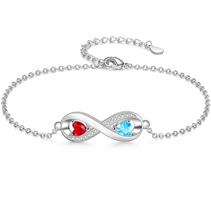 Bracelet en moissanite Infinite Heart, argent sterling 925, chaîne à maillons romantique, bijoux de fiançailles pour femmes - Product Image 1