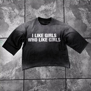 Camiseta Corta Personalizada para Hombre, 100% Algodón, Gruesa, Antiarrugas, Transpirable, Estilo Urbano, con Serigrafía, Lavado Ácido Vintage - Product Image 6