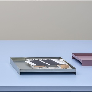 Luxury Gold Oval Metal Tray <b>Set</b> Modern Decorative <b>Serving</b> Trays Premium Coffee Table Organizer Elegant Minimal Home Decor Accent - Product Image 3