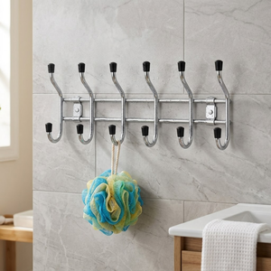 Multipurpose Stainless Steel <b>Hook</b> <b>Rack</b> <b>Wall</b> Mounted Heavy Duty Coat Towel Clothes Hat Bag Hanger Space Saving Organizer for Home - Product Image 3