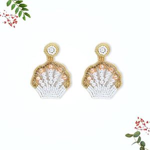 Pendientes de Cuentas Bordados a Mano para Mujer, Estilo Étnico, para Bodas, Fiestas y Ocasiones Especiales - Product Image 1