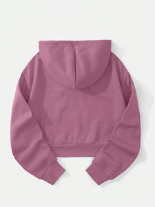 Sudadera con Capucha Corta de Algodón Grueso con Logotipo Personalizado, Ropa Urbana Informal para Mujer, Fabricante de Ropa Deportiva - Product Image 2