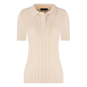 Chemises de golf pour femmes tendance, logo brodé personnalisé, manches courtes, respirantes, en polyester/coton tricoté, vêtements de sport et de travail - Product Image 5