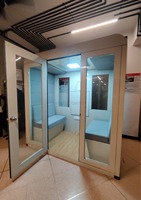 Cabine de réunion insonorisée de qualité supérieure avec construction durable, cabine de bureau moderne modulaire, éclairage LED