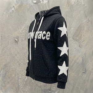 Sweat-shirt à capuche noir Snow Grace avec motif de points étoiles blancs, décontracté, unisexe, vêtement d'hiver, coupe classique - Product Image 5