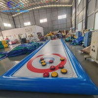 Prix d'usine Tapis de curling gonflable de rue, Piste de curling gonflable portable à double extrémité, Jeu sportif pour club de curling