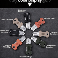 Couteau EDC multifonction miniature, robuste, en acier inoxydable, montable sur système MOLLE, outil utilitaire d'extérieur, couteau de poche compact pour la survie