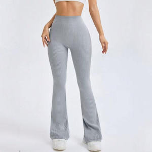 Pantalones de Yoga Acampanados de Cintura Media para Mujer, Elásticos, Ecológicos, de Secado Rápido, Tejidos, para Gimnasio, Fitness y Ropa Deportiva - Product Image 2