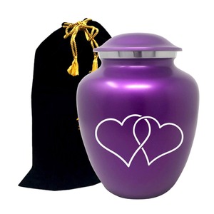 Urne funéraire artisanale blanche de créateur pour cendres humaines, avec couvercle fileté sécurisé, en métal de haute qualité, récipient commémoratif funéraire - Product Image 2