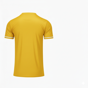 Camiseta de Fútbol Amarilla de Manga Corta para Hombre, Cuello en V, Absorbe la Humedad, Diseño a Rayas de Poliéster, Ropa Deportiva para Todas las Temporadas - Product Image 2
