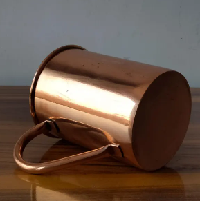 Copper Surface Smooth <b>Plain</b> Shiny Polish Water <b>Mug</b> Cup Metal Handle Heavy Duty Solid Copper Therapeutic Health <b>Mug</b> - Product Image 3