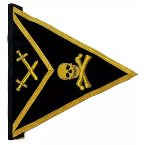 Custom Embroidered 3D <b>Sew</b>-On Master Mason Masonic Apron Red White Gold Trim Classical Style Freemason Regalia Ceremonial - Product Image 4