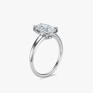 Anillo de compromiso solitario de oro macizo de 14 quilates con diamante de laboratorio de 2 quilates con corte en pera para mujer - Product Image 2