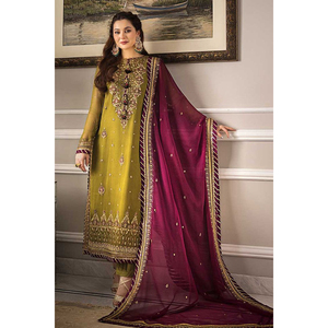 Ensemble de 3 pièces de vêtements pakistanais Shalwar Kameez pour femmes, tenue de fête de haute qualité, vêtements islamiques, vente en gros, faible MOQ - Product Image 1