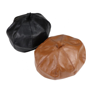 Boina de Cuero Marrón Unisex Casual Primavera Otoño 56-58CM Estilo Adulto - Product Image 5