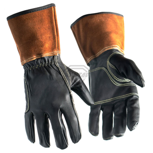 Custom Leather Welding <b>Gloves</b> Heat Resistant Cowhide Safety Work <b>Gloves</b> <b>Long</b> Cuff Industrial Protective Hand <b>Gloves</b> - Product Image 4