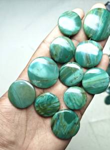 2025 Larsonite Top qualité Cabochon prix de gros Lot fait à la main vert Prase anneaux pendentifs fabrication de bijoux pierre 100% naturel - Product Image 2