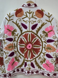 Bohemian Floral Suzani Pattern Velvet <b>Poncho</b> O-Neck Full Sleeve <b>Plus</b> <b>Size</b> Women's Eco-Friendly Outerwear Handmade Winter Wear - Product Image 3