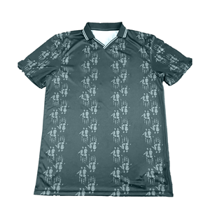 เสื้อโปโลแขนสั้นลายสีเขียวสำหรับผู้ชาย ทรงปกติ สไตล์ลำลอง ผ้าโพลีเอสเตอร์ 100% แห้งเร็ว ผ้าถัก ดีไซน์คอวี - Product Image 5