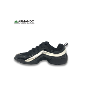 Chaussures de danse jazz OEM pour enfants et adultes, en maille et cuir verni, semelle fendue, à lacets, logo personnalisé, petit MOQ, fabricant - Product Image 3