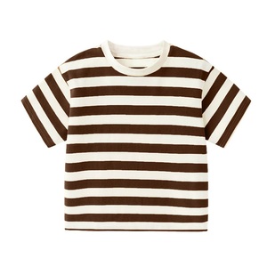 Prix direct usine – T-shirts rayés décontractés pour garçons, design tendance et dernier cri, en coton doux de qualité supérieure pour enfants - Product Image 1