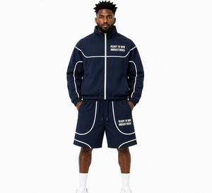 Conjunto Deportivo Unisex Ready To Win Industries, Manga Larga, Azul Marino, Poliéster, Estilo Deportivo, Otoño, Adulto, Cierre de Cremallera, Bolsillos Laterales - Product Image 6