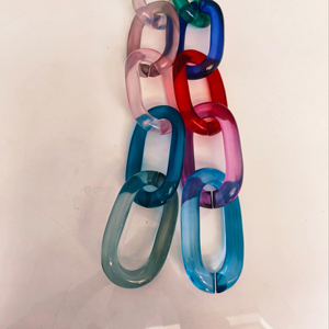 Eslabones de Cadena de Resina Epoxi Transparentes Grandes y Coloridos para Colgar en la Pared, para Proyectos Personalizados, Acabado Pulido - Product Image 1