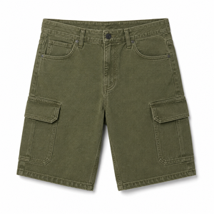 Shorts en jean vintage personnalisés pour hommes, motif uni, style streetwear décontracté, délavage clair, broderie pour la saison printanière - Product Image 4