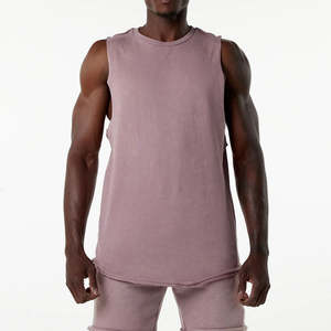 NESTA SPORTS Customization Workout Fitness Sport Raw Cut Pink Acid Wash <b>Singlets</b> Tank Top <b>for</b> <b>Men</b> - Product Image 5