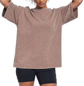 <b>Acid</b> Washed Vintage T-Shirt Custom Logo 100% Cotton Lightweight Regular Fit O-Neck Hip Hop <b>Drop</b> Shoulder Summer Casual for - Product Image 4