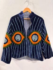 Chaqueta Kimono Boho de Invierno con Cuello Alto, Hecha a Mano, de Terciopelo Suzani Bordado, Transpirable, Acolchada, Ecológica, de Secado Rápido, Estilo Artesanal - Product Image 1